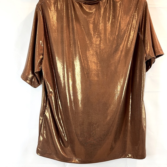 NWT Soho NY metallic golden bronze short sleeve top. Multiple sizes available - Picture 4 of 5